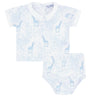 Blue Giraffe Print Diaper Cover Set