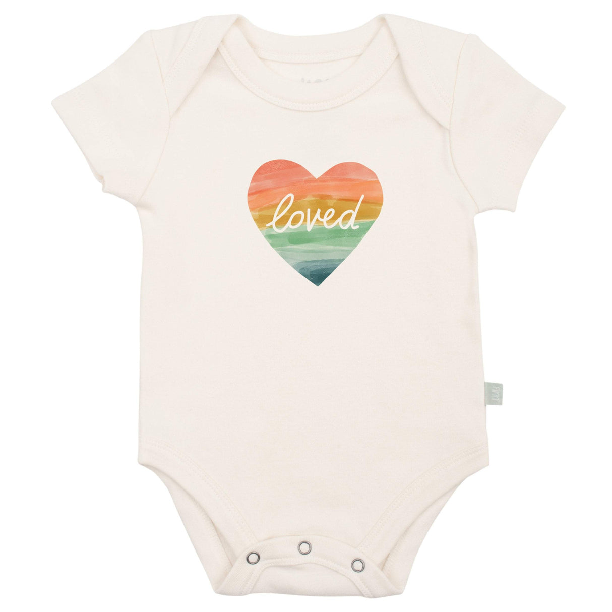 graphic bodysuit | loved rainbow heart - HoneyBug 