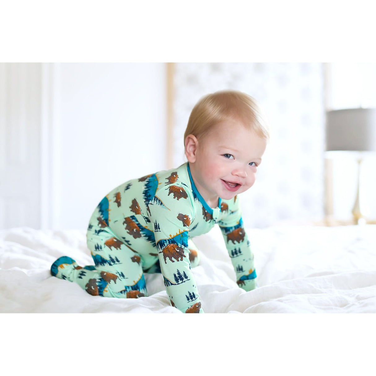 Born to be Wild Bisons Footie (NB-24m) - HoneyBug 