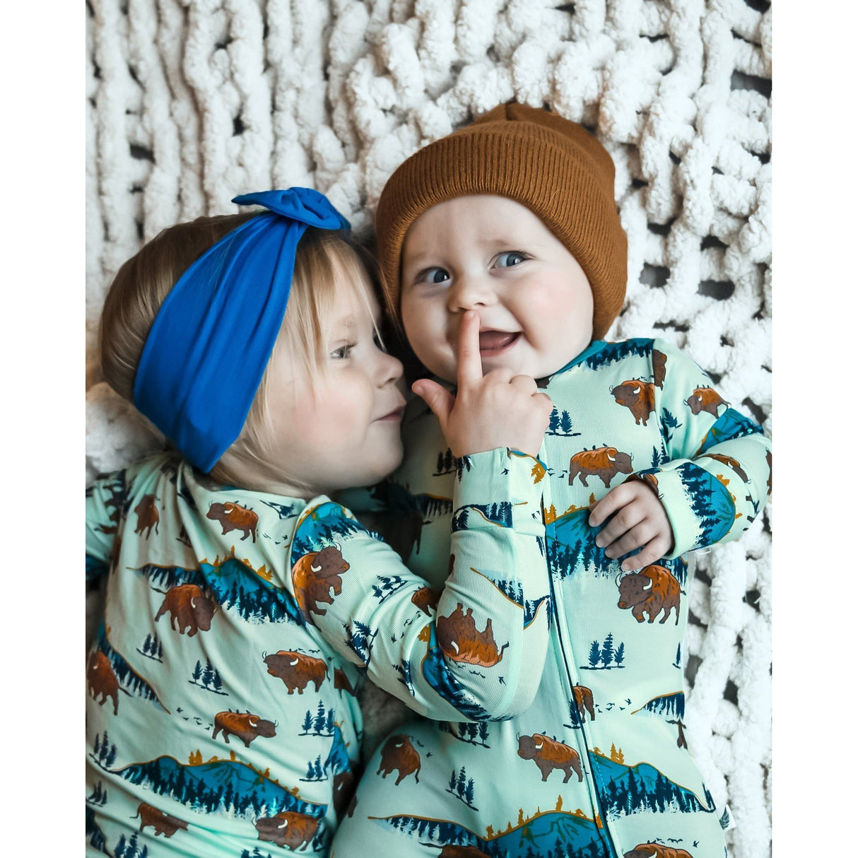 Born to be Wild Bisons Long Sleeve Pajama Set (2T-12Y) - HoneyBug 