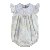 Bouquet Floral Smocked Flutter Romper