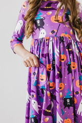 No Tricks, Just Treats 3/4 Sleeve Pocket Twirl Dress