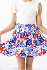 SALE Happy 4th Floral Twirl Skirt