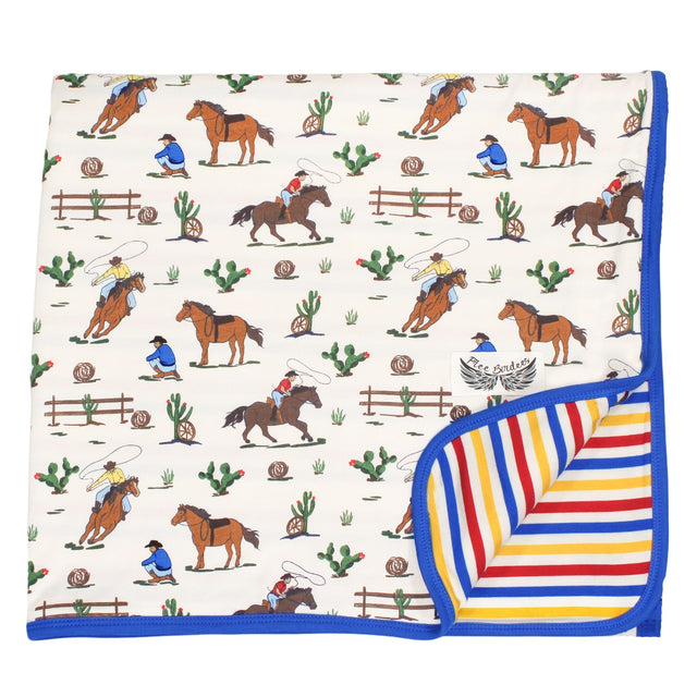 Chasing Stars Cowboys Double-Layered Throw Blanket - HoneyBug 