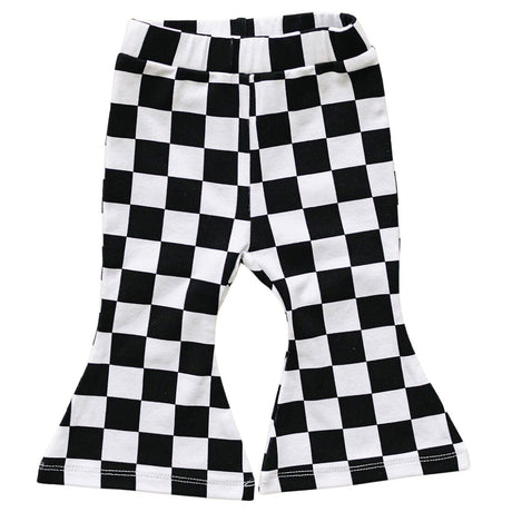 Checkered Flare Pants | Black - HoneyBug 
