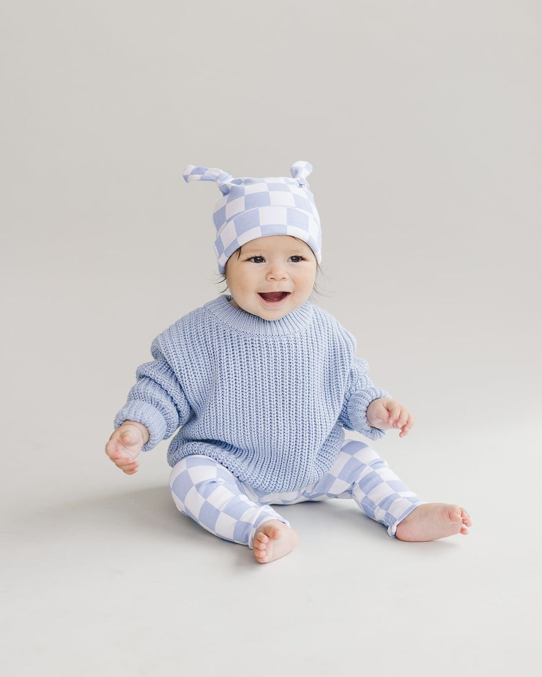 Checkered Leggings | Blue - HoneyBug 