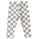 Checkered Leggings | Latte - HoneyBug 