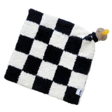 Checkered Plush Lovey | Black - HoneyBug 