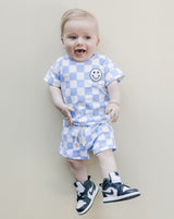 Checkered Shorts Set | Blue - HoneyBug 