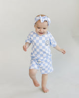 Checkered Shorts Set | Blue - HoneyBug 