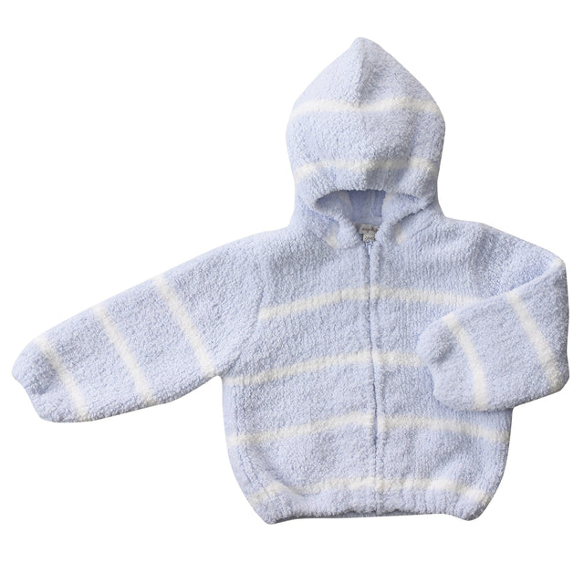 Chenille Hoodie - Light Blue / Ivory - HoneyBug 