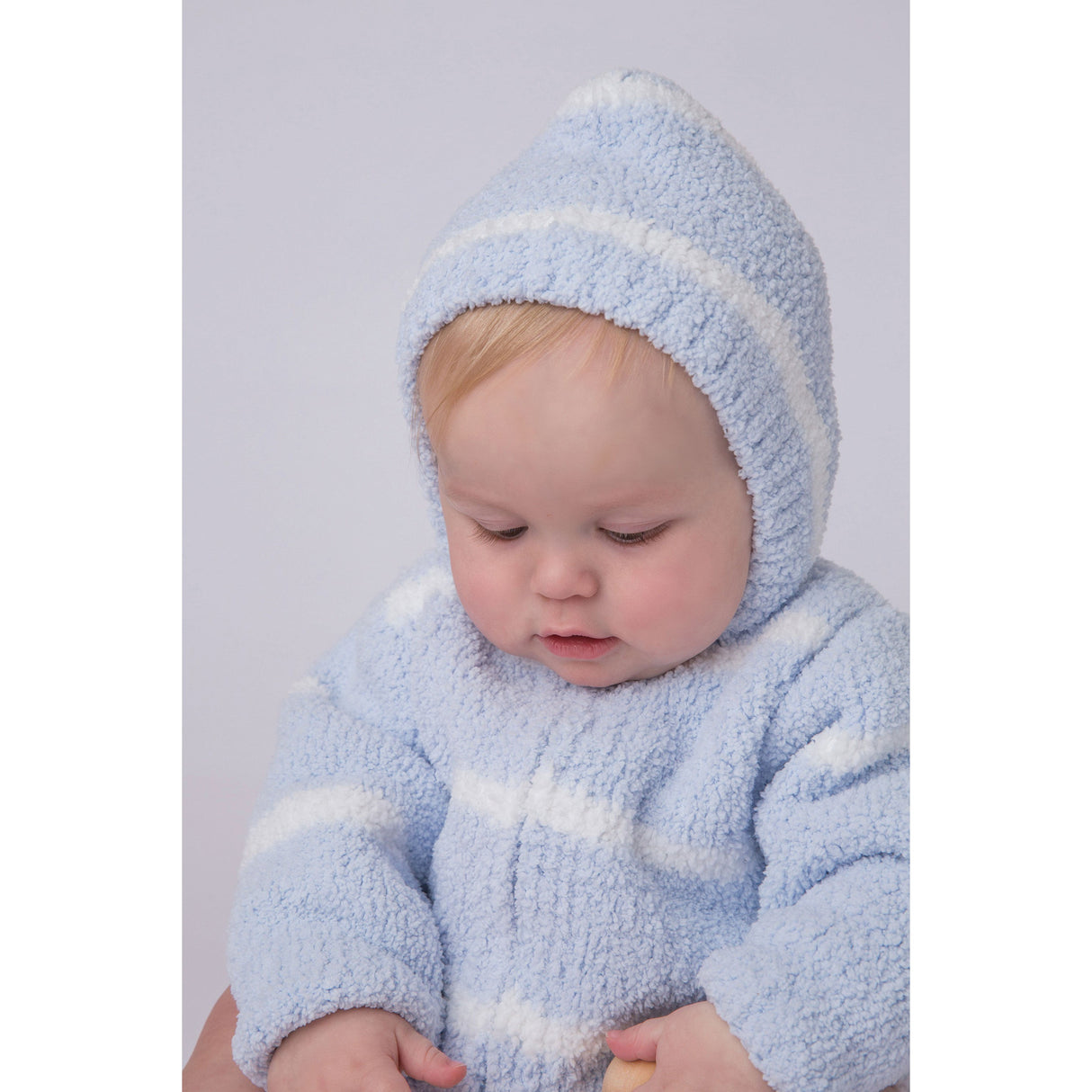 Chenille Hoodie - Light Blue / Ivory - HoneyBug 