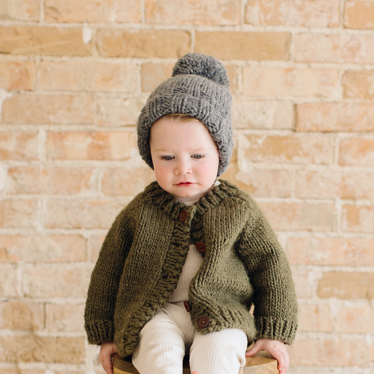 Classic Cardigan - Olive - HoneyBug 