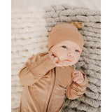 Coca Mocha Newborn Gown & Knot Hat Set - HoneyBug 