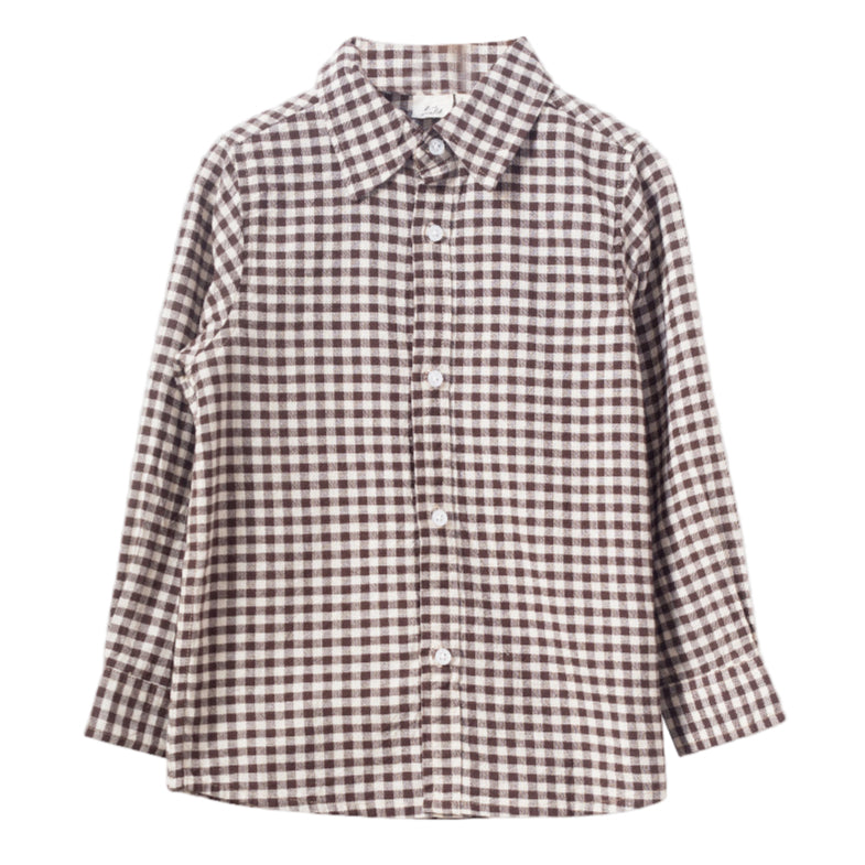 Boys Shirt | Walnut Check - HoneyBug 