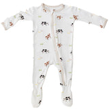 Cow Zippered Footie - HoneyBug 