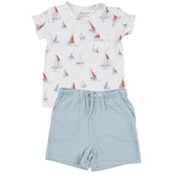 Crew Neck Tee & Short Set - Sketchy Sailboats