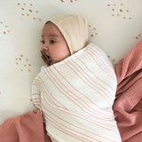 2 Pack Cotton Muslin Swaddle Blanket - Pink Raindrops - HoneyBug 