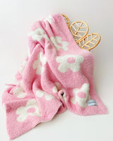 Daisy Fuzzy Blanket | Pink - HoneyBug 