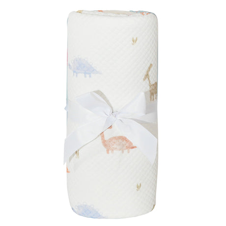 Dinosaur Pattern Printed Knit Blanket - HoneyBug 