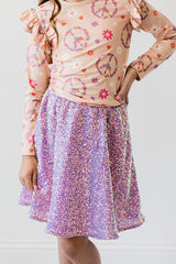 Purple Sequin Twirl Skirt