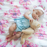 Hibiscus Kiss Muslin Swaddle Blanket