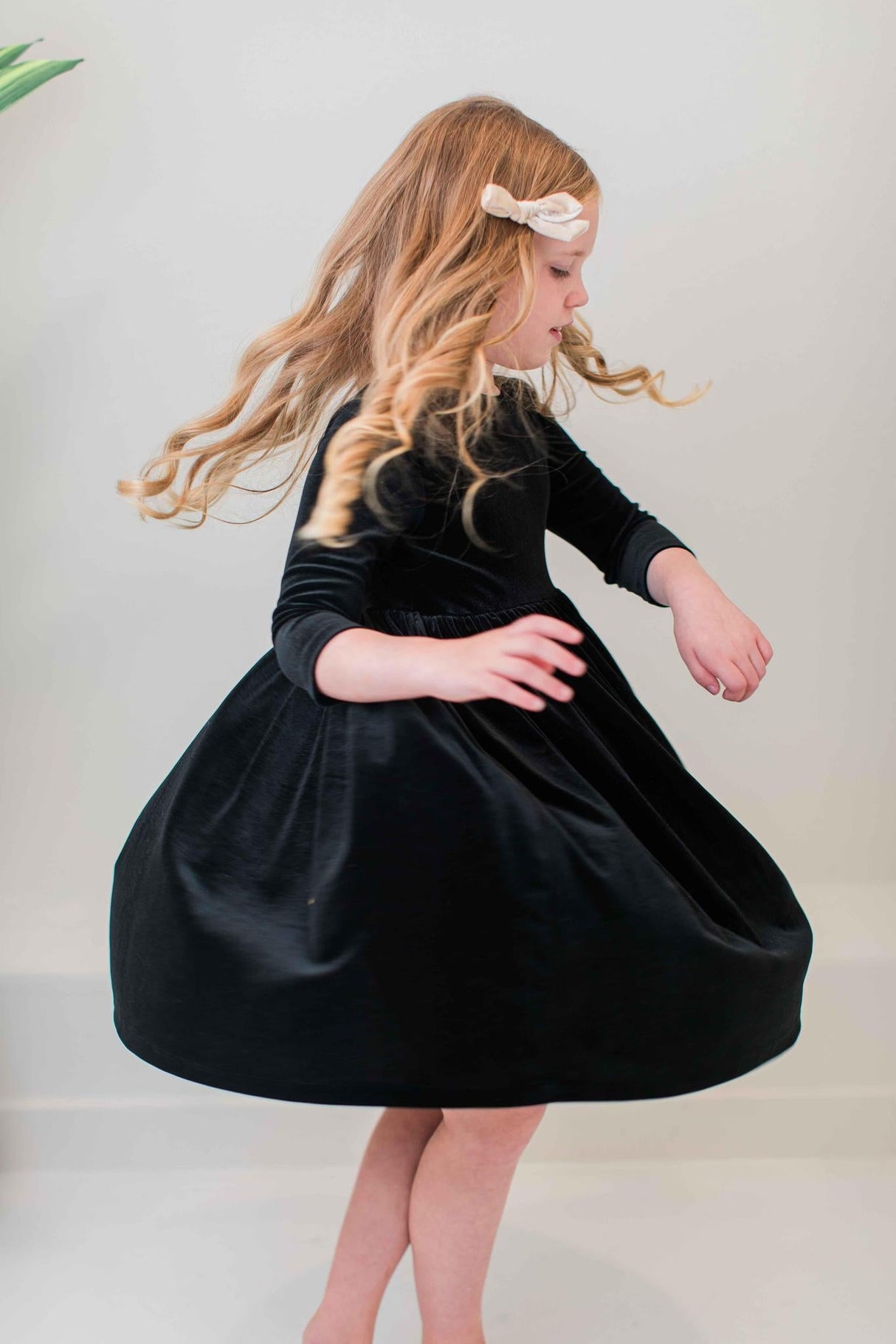 Black Velvet Twirl Dress