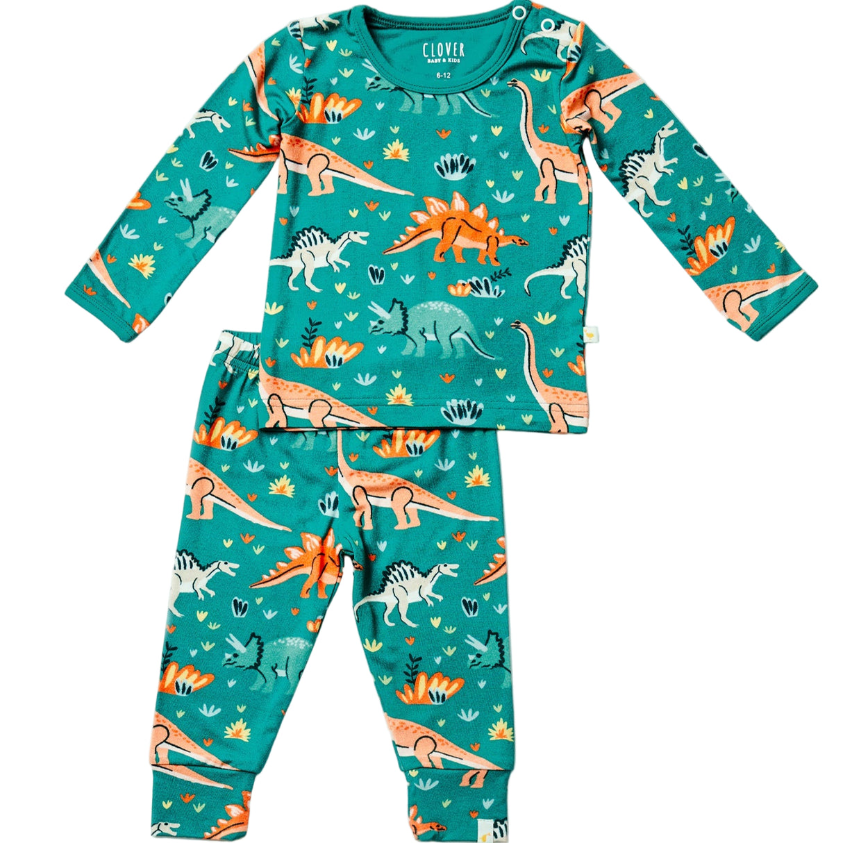 Long Sleeve Pajama Set - Dinosaur Jungle - HoneyBug 