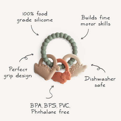 Dino Teething Ring - HoneyBug 