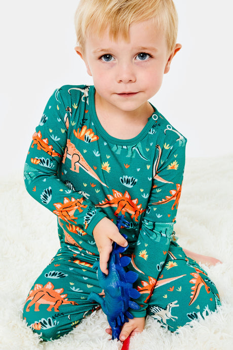 Long Sleeve Pajama Set - Dinosaur Jungle - HoneyBug 