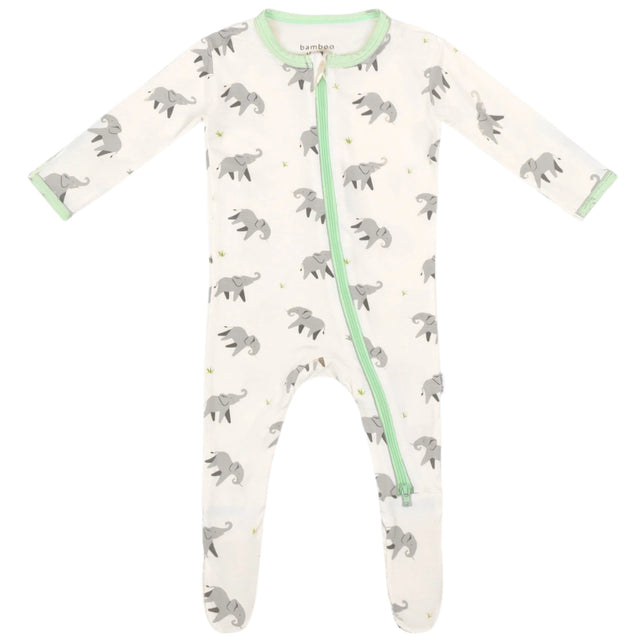 Elephant Zippered Footie - HoneyBug 