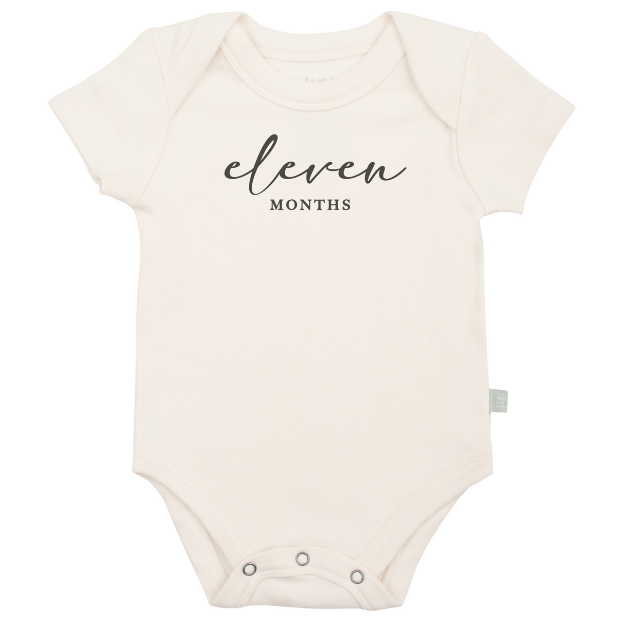graphic bodysuit | eleven months milestone charcoal - HoneyBug 