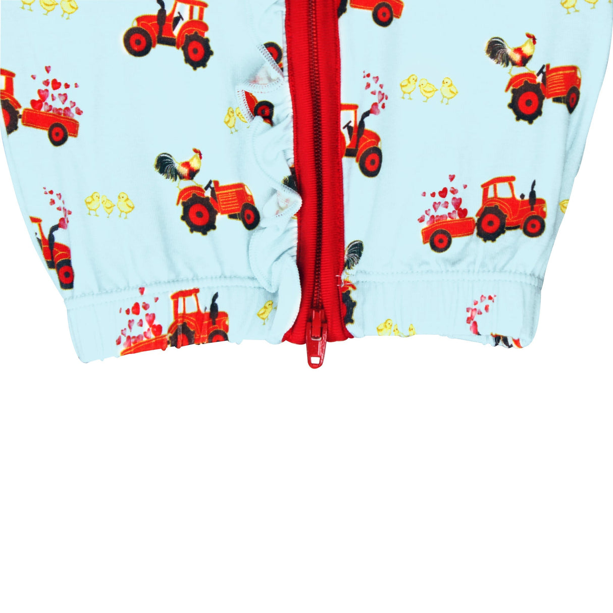 Farm Friends with Red Tractors Ruffle Newborn Gown & Knot Hat Set - HoneyBug 