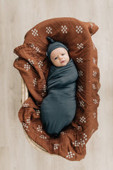 Charcoal Bamboo Hat OR Head Wrap Set - HoneyBug 