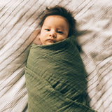 Cotton Muslin Swaddle Blanket 3 Pack - Fern 2