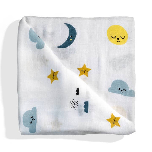 Moon & Stars Bamboo Swaddle - HoneyBug 