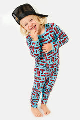 Long Sleeve Pajama Set - Fire Trucks - HoneyBug 