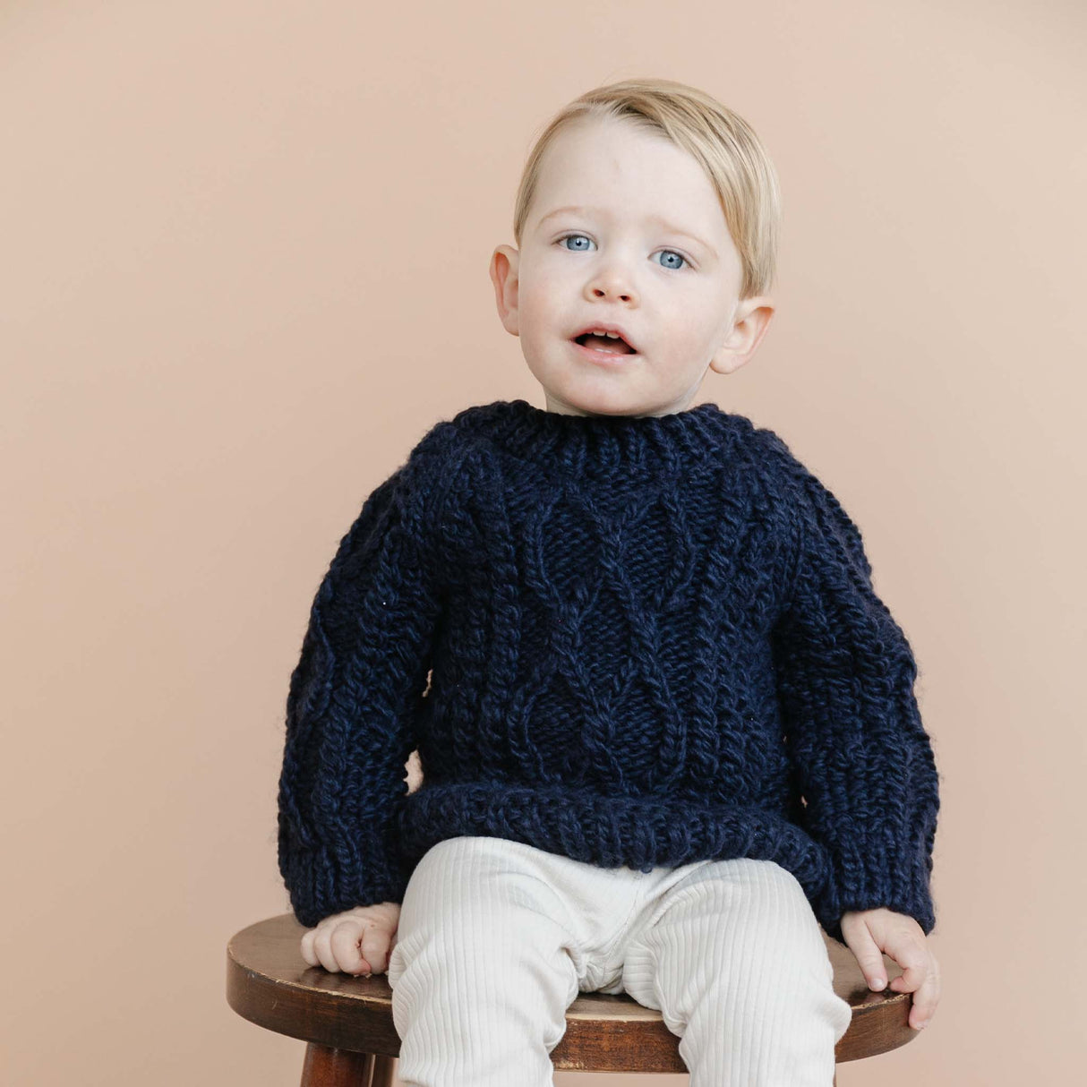 Fisherman Sweater, Navy - HoneyBug 