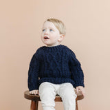 Fisherman Sweater, Navy - HoneyBug 