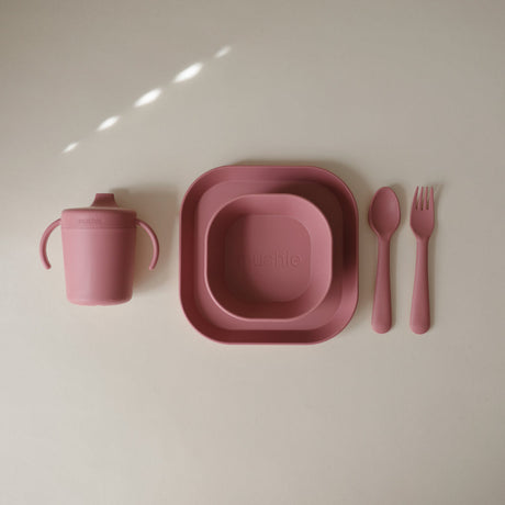 Dinnerware Fork and Spoon Set - Dusty Rose
