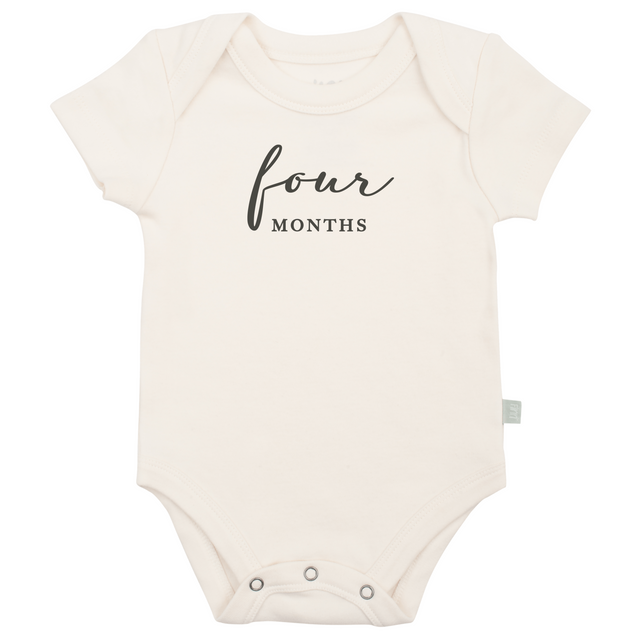 graphic bodysuit | four months milestone charcoal - HoneyBug 