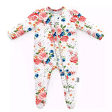 FRENCH FLORAL FOOTED JAMMIES by Milk Snob - HoneyBug 