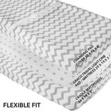 Changing Pad Cover | Cradle Sheet Set - Grey Chevron and Polka Dot