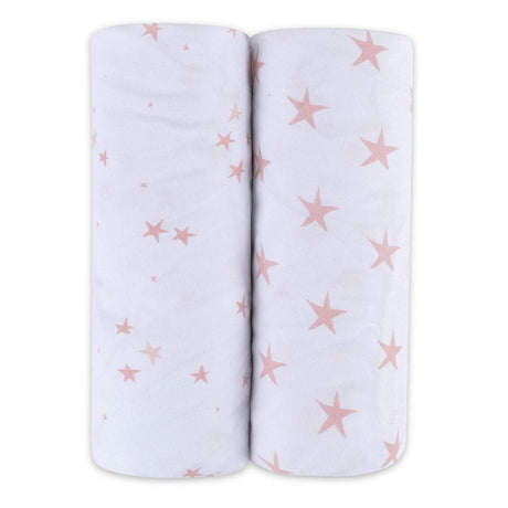 Bassinet Sheet Set - Mauve Pink Stars - HoneyBug 