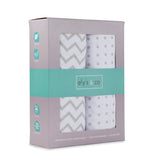 Crib Sheet Set - Grey Chevron & Polka Dot - HoneyBug 