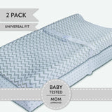 Changing Pad Cover | Cradle Sheet Set - Grey Chevron and Polka Dot