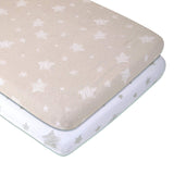 Bassinet Sheet Set - Tan Drawn Star - HoneyBug 