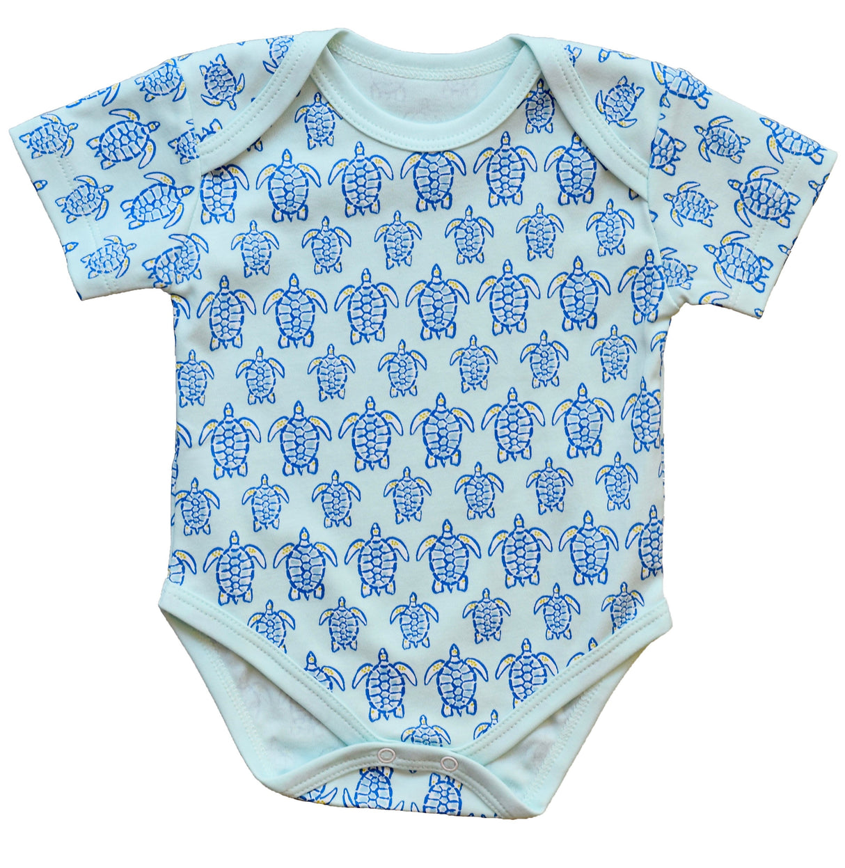 Blue Sea Turtle Short Sleeve Onesie