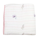 Flower and Pink Oversized Bamboo Muslin Quilted Blanket