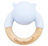 Rattle Teether Wooden + Silicone (4 Colors)